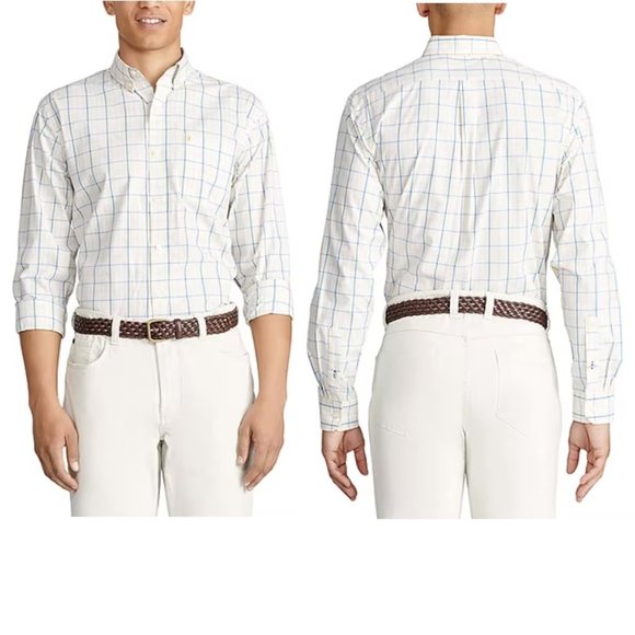 IZOD Premium Essential Mens Classic Fit Long Sleeve Button-Down Shirt Size M NWT - Picture 1 of 3